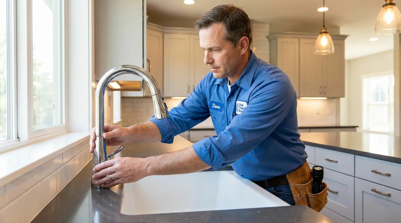 Kitchen faucet installation by Johns Plumbing LLC in Columbia City